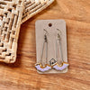 Glossy Lavender Drop Floral Ceramic Earrings with Gold - Freshie & Zero Studio Shop