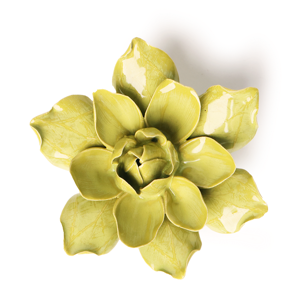 English Garden Ceramic Flower: 4.5" Chartreuse Columbine - Freshie & Zero Studio Shop