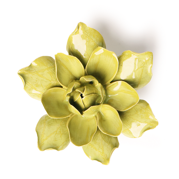 English Garden Ceramic Flower: 4.5" Chartreuse Columbine - Freshie & Zero Studio Shop