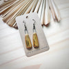 Gold Striped Olive Tapered Earrings - Freshie & Zero Studio Shop