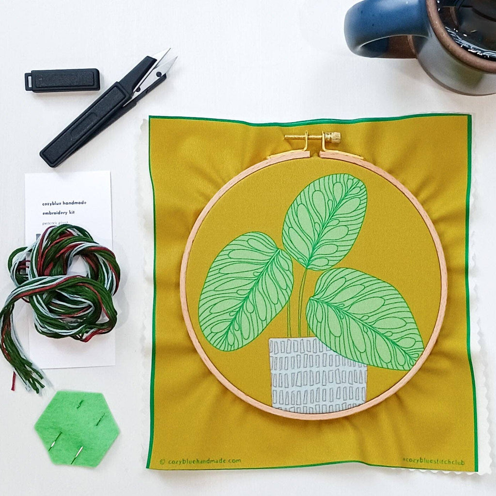 Peacock Plant Embroidery kit - Freshie & Zero Studio Shop