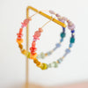 Rainbow Beaded Large Hoop Earrings - Freshie & Zero Studio Shop