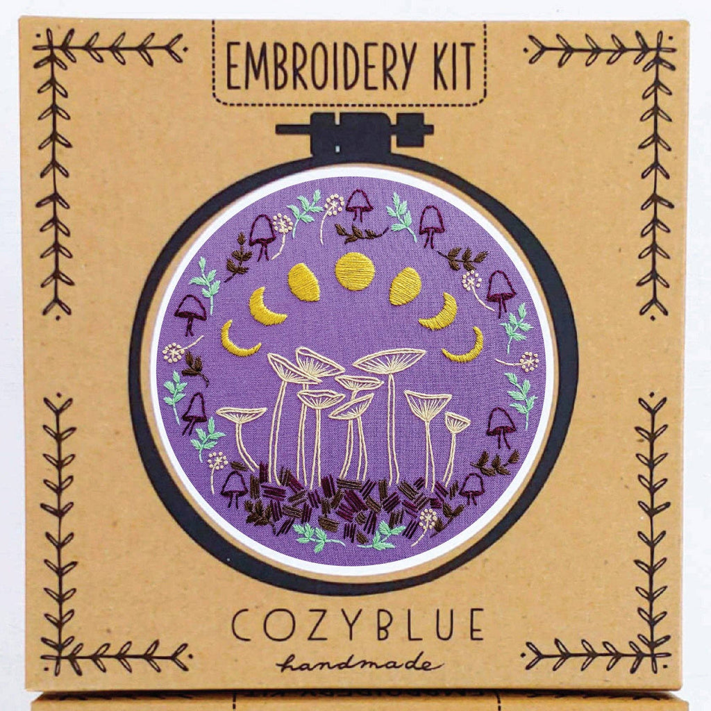 Fairy Ring Moons & Mushrooms Embroidery Kit by Cozyblue - Freshie & Zero Studio Shop