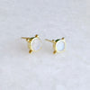 Compass Stud Earrings: Gold Vermeil Rainbow Moonstone - Freshie & Zero Studio Shop