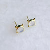 Compass Stud Earrings: Gold Vermeil Rainbow Moonstone - Freshie & Zero Studio Shop