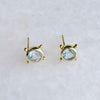 Compass Stud Earrings: Gold Vermeil Blue topaz - Freshie & Zero Studio Shop