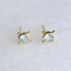 Compass Stud Earrings: Gold Vermeil Blue topaz - Freshie & Zero Studio Shop