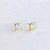Compass Stud Earrings: Gold Vermeil Blue topaz - Freshie & Zero Studio Shop