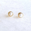 Artisan Stud Earrings: Gold Vermeil White Pearl - Freshie & Zero Studio Shop
