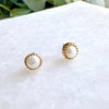 Artisan Stud Earrings: Gold Vermeil White Pearl - Freshie & Zero Studio Shop