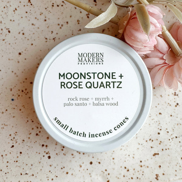 Incense Cones: Moonstone + Rose Quartz - Freshie & Zero Studio Shop