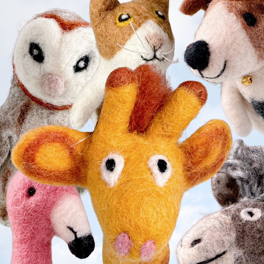 Giraffe Felt Finger Puppet - Freshie & Zero Studio Shop