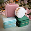 Cyan Blue Velvet Travel Jewelry Box - Freshie & Zero Studio Shop