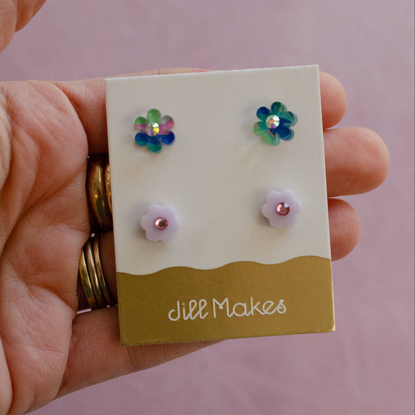 Mini Blooms – Assorted Flower Stud Earrings - Freshie & Zero Studio Shop
