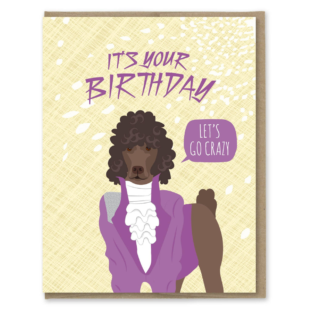 Prince Poodle Birthday Card - Freshie & Zero Studio Shop