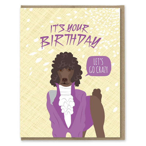 Prince Poodle Birthday Card - Freshie & Zero Studio Shop
