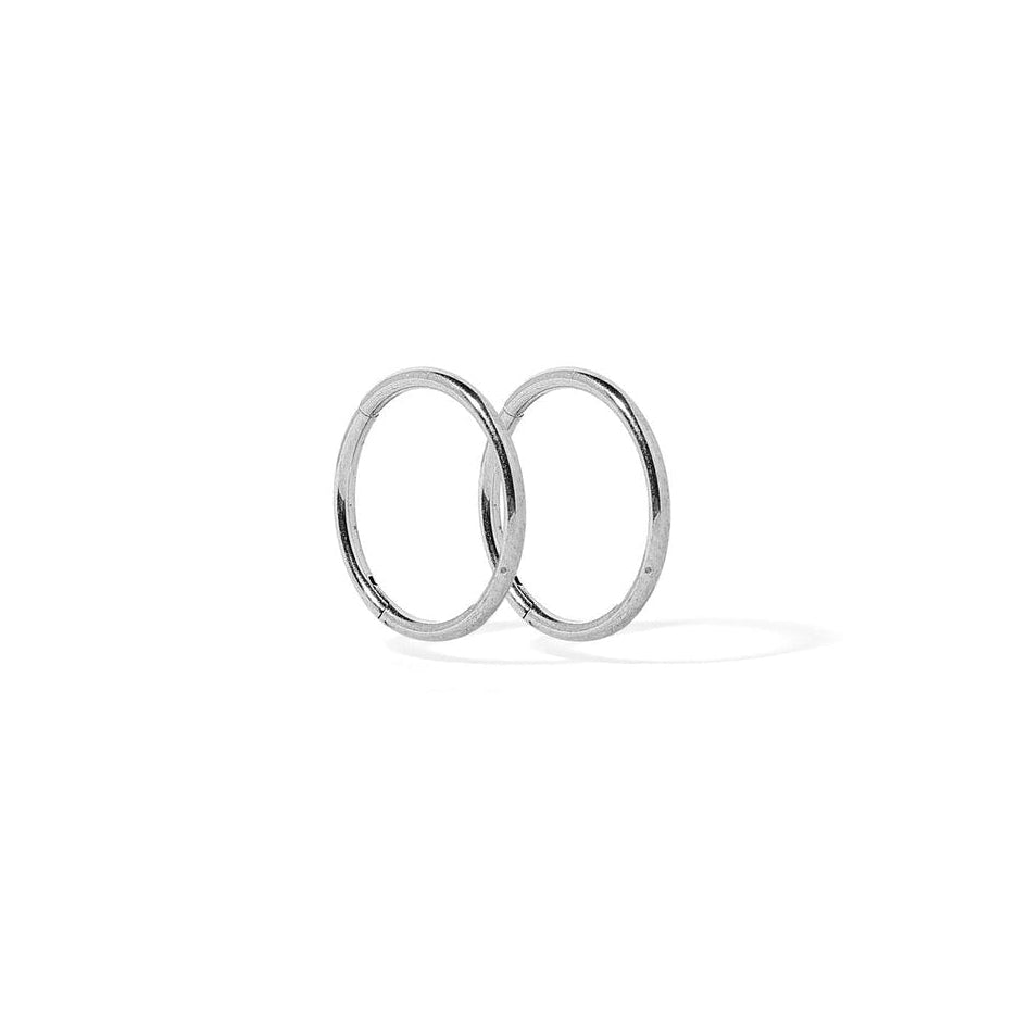 Ava Silver Huggie Infinity Hoop Earrings Mini - Freshie & Zero Studio Shop