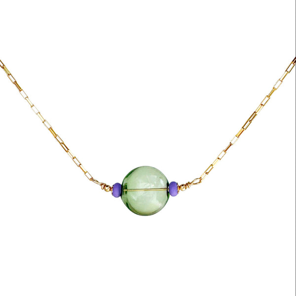 Orb Artisan Glass Necklace - green - Freshie & Zero Studio Shop