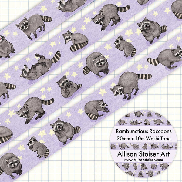 Rambunctious Raccoons Washi Tape - Freshie & Zero Studio Shop