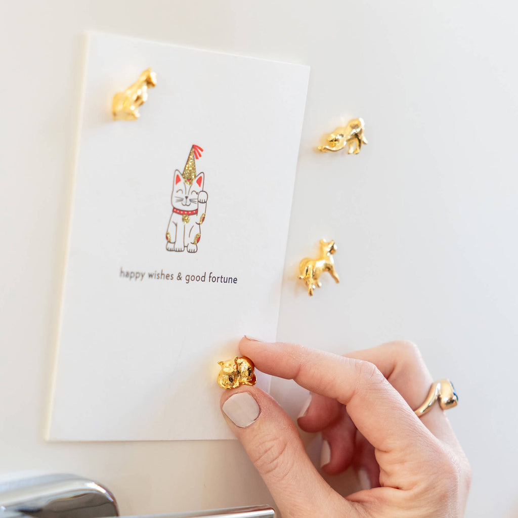 Little Mighty Magnets: Gold Cats - Freshie & Zero Studio Shop