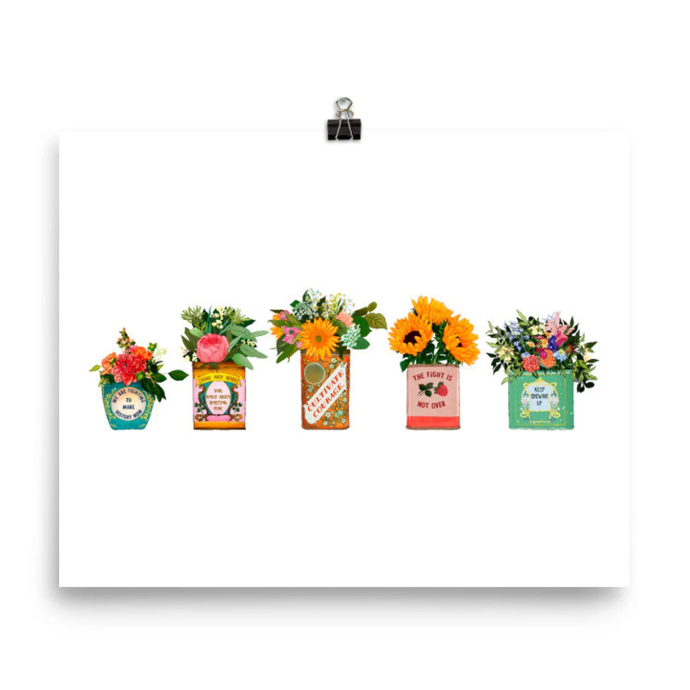 Vintage Tins For Social Justice: Feminist Print: 5x7 - Freshie & Zero Studio Shop