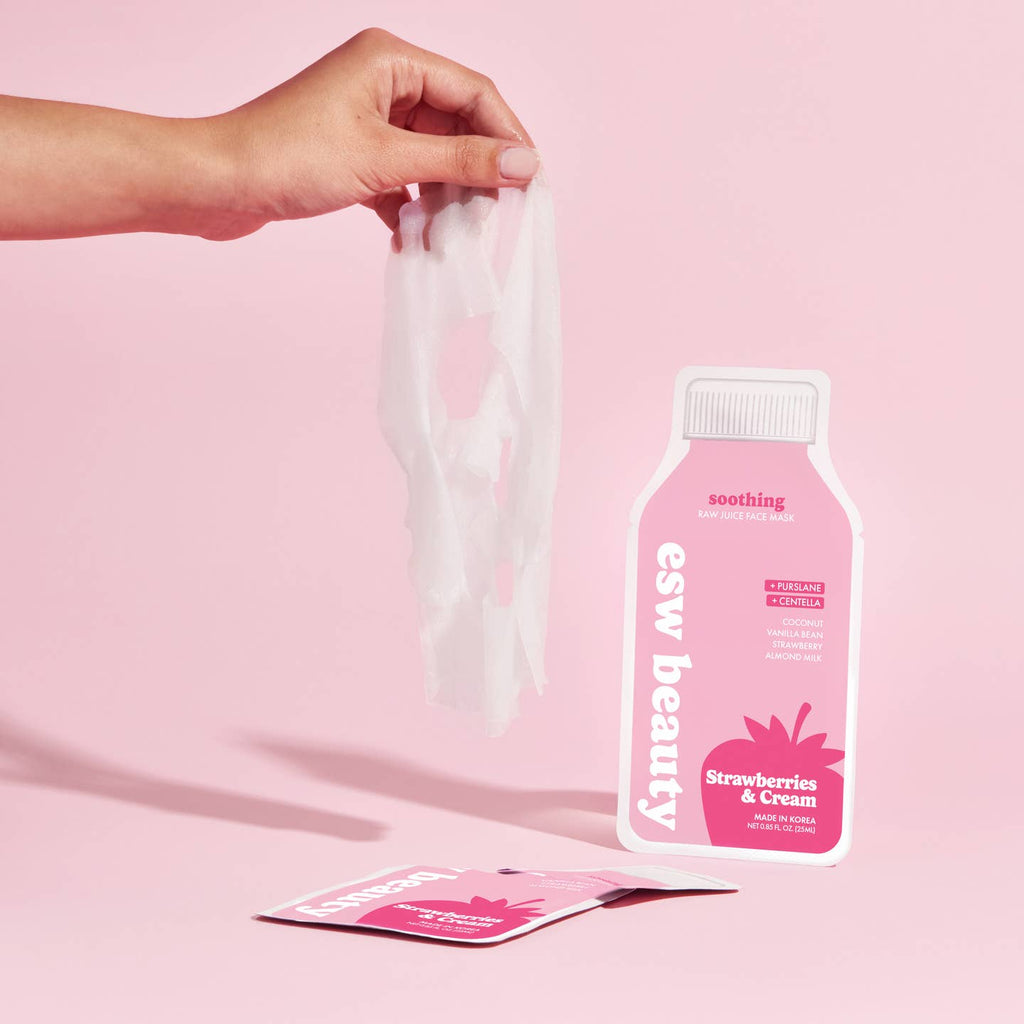 Strawberries and Cream Soothing Raw Juice Sheet Mask - Freshie & Zero Studio Shop