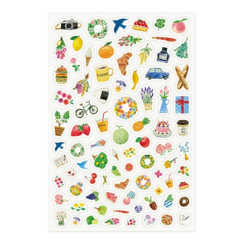 Midori Yuru Log Sticker Sheets: Motif Daily Icons - Freshie & Zero Studio Shop