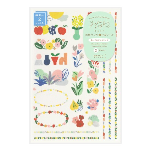 Midori Yuru Log Sticker Sheets: Motif Textile - Freshie & Zero Studio Shop