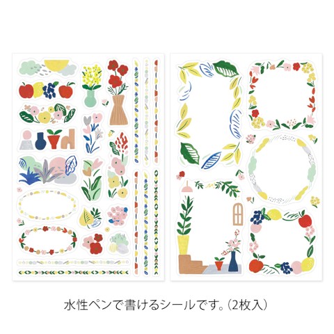 Midori Yuru Log Sticker Sheets: Motif Textile - Freshie & Zero Studio Shop