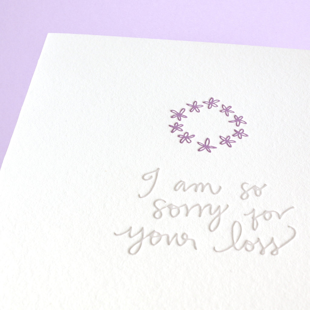 So Sorry For Your Loss Sympathy Card - Freshie & Zero Studio Shop