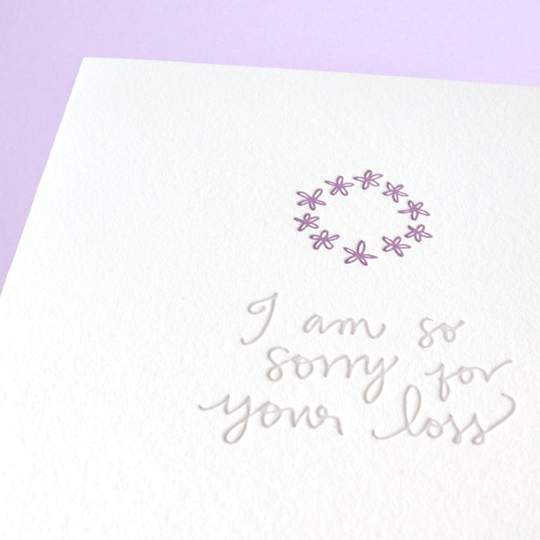 So Sorry For Your Loss Sympathy Card - Freshie & Zero Studio Shop