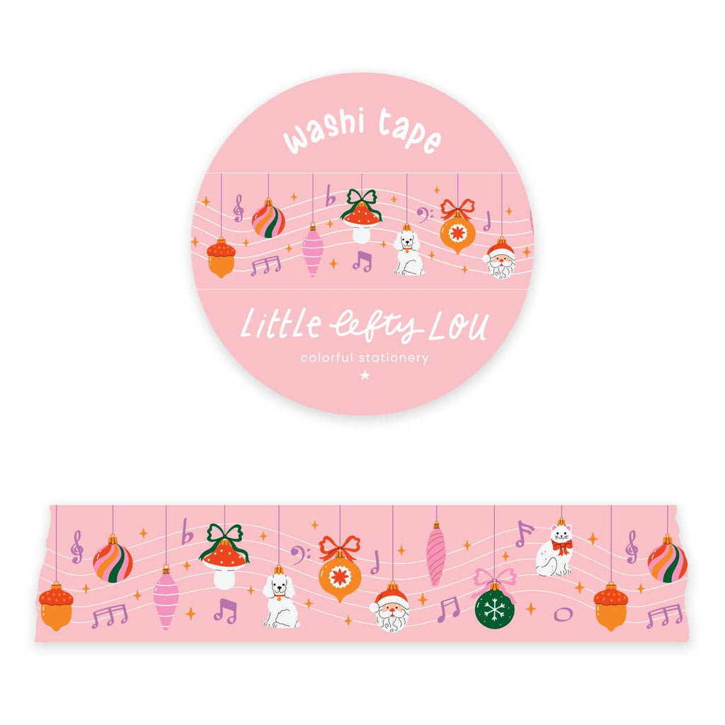 Wide Christmas Music Baubles Washi Tape - Freshie & Zero Studio Shop