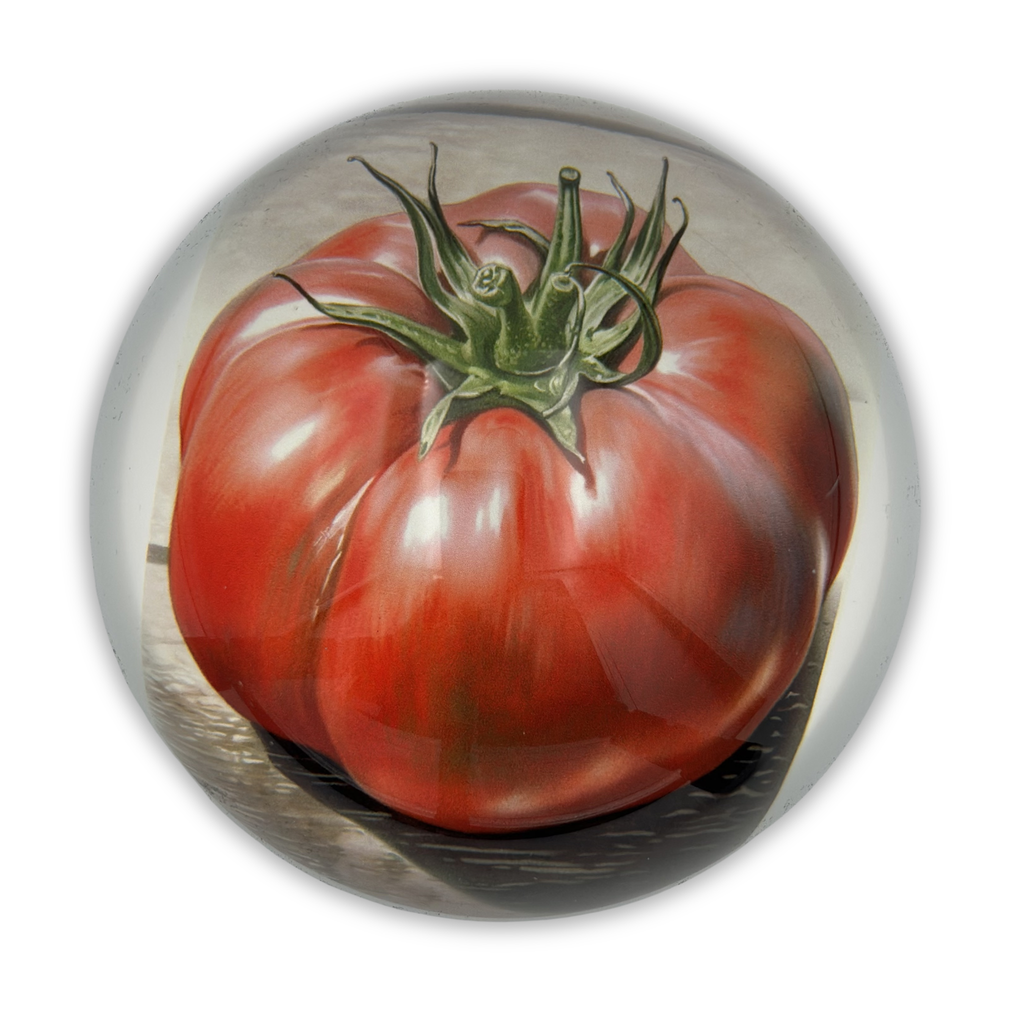 Red Tomato Glass Dome Paperweight - Freshie & Zero Studio Shop