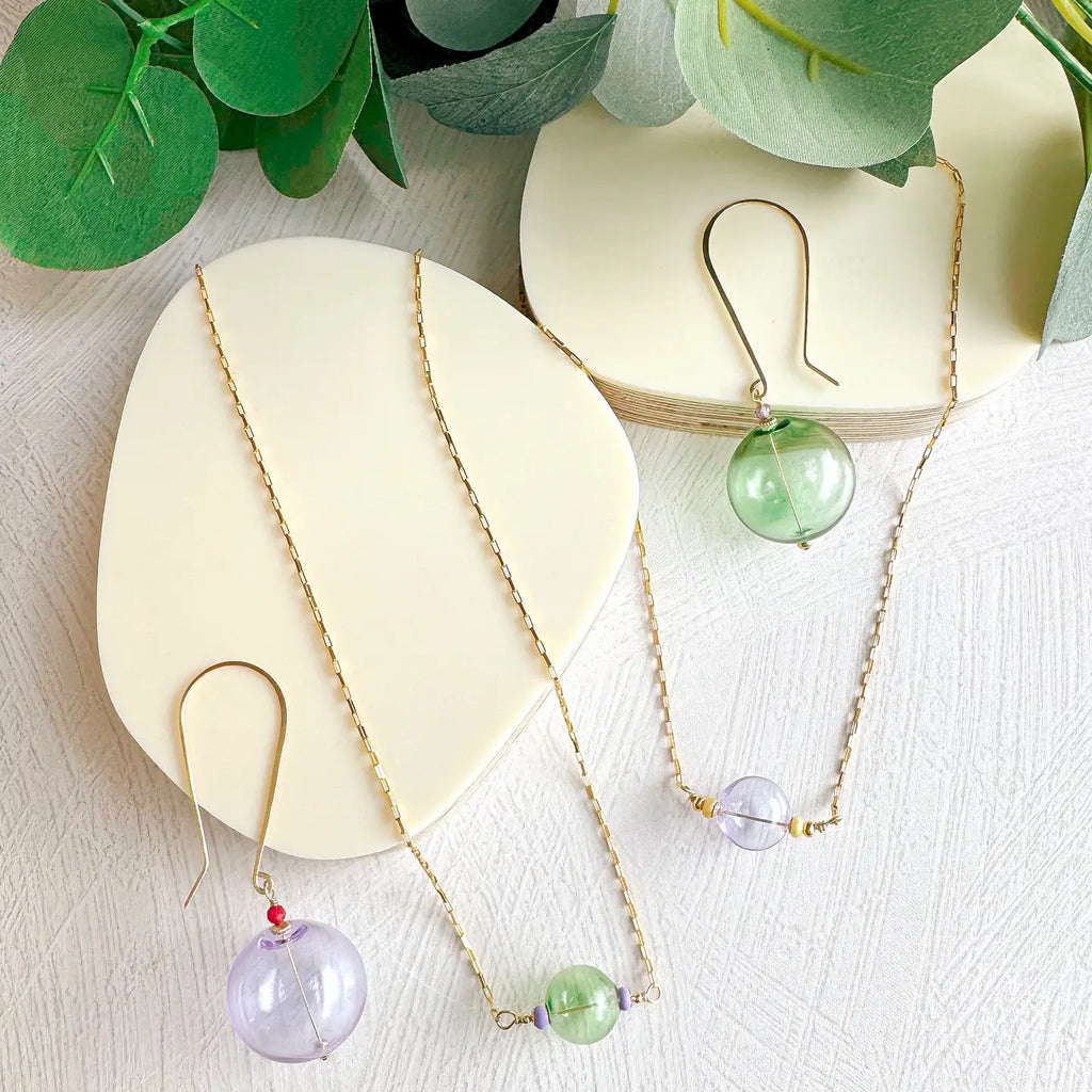 Atlas Orb Earrings - green - Freshie & Zero Studio Shop