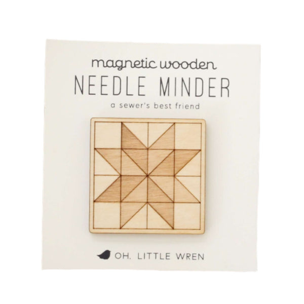 Magnetic Wooden Needle Minder: Quilt Block - Freshie & Zero Studio Shop