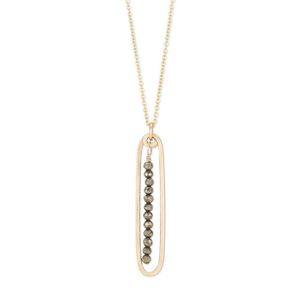lyric necklace with pyrite - Freshie & Zero Studio Shop