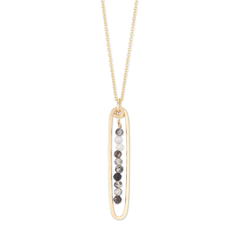 lyric necklace with black tourmaline quartz - Freshie & Zero Studio Shop