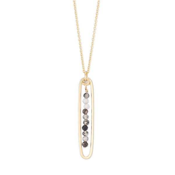 lyric necklace with black tourmaline quartz - Freshie & Zero Studio Shop
