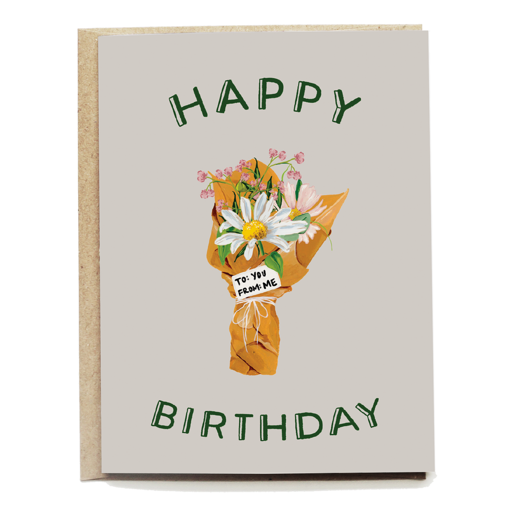 Wrapped Bouquet Birthday Card | Bouquet - Freshie & Zero Studio Shop