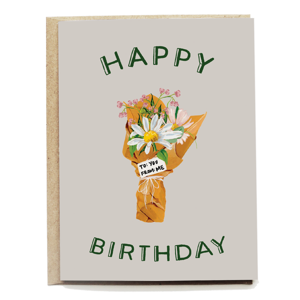Wrapped Bouquet Birthday Card | Bouquet - Freshie & Zero Studio Shop