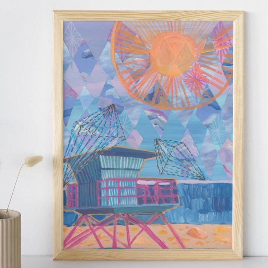 California Lifeguard Collage Print: 8×10 - Freshie & Zero Studio Shop