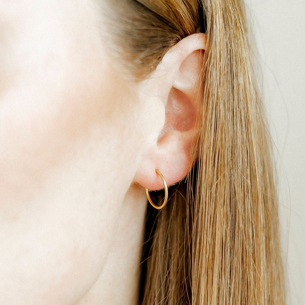 Ava Gold Huggie Infinity Hoop Earrings - Small - Freshie & Zero Studio Shop