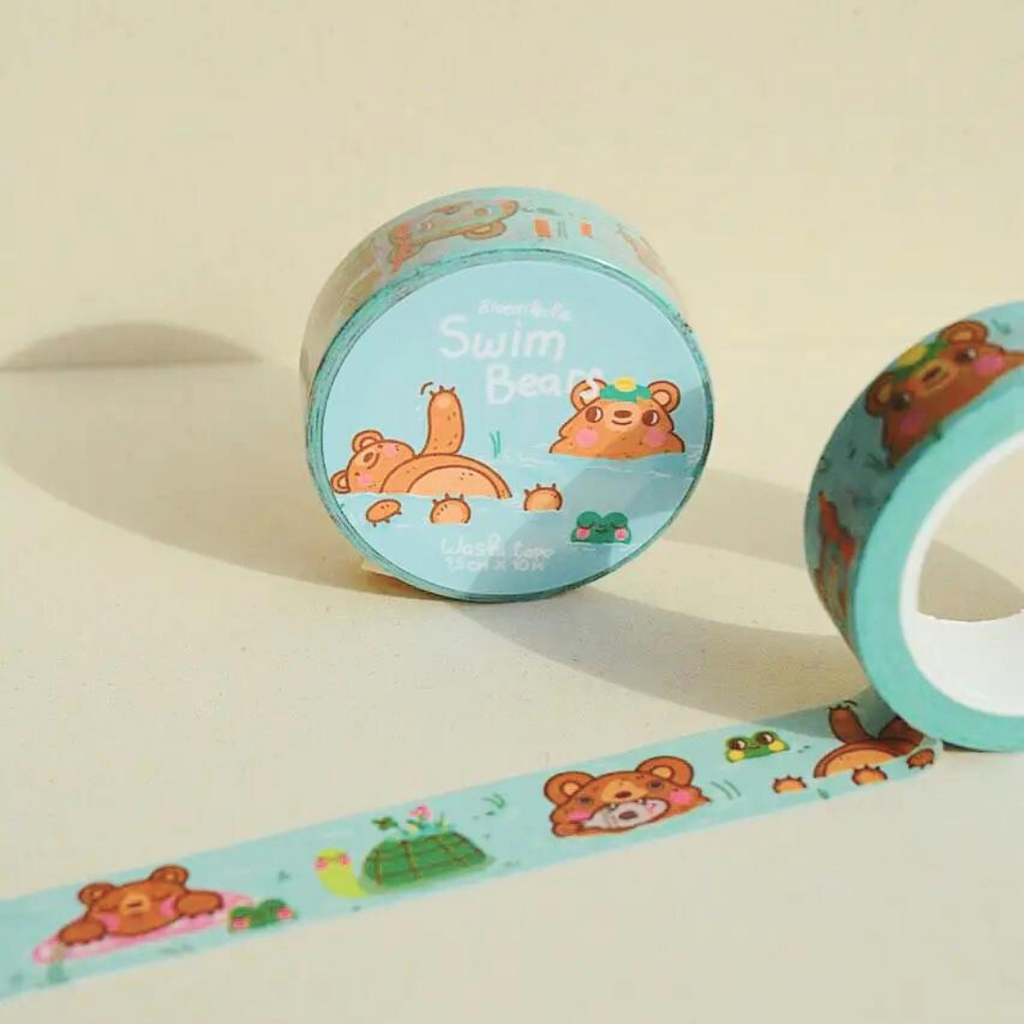 River Bear Washi Tape - Freshie & Zero Studio Shop