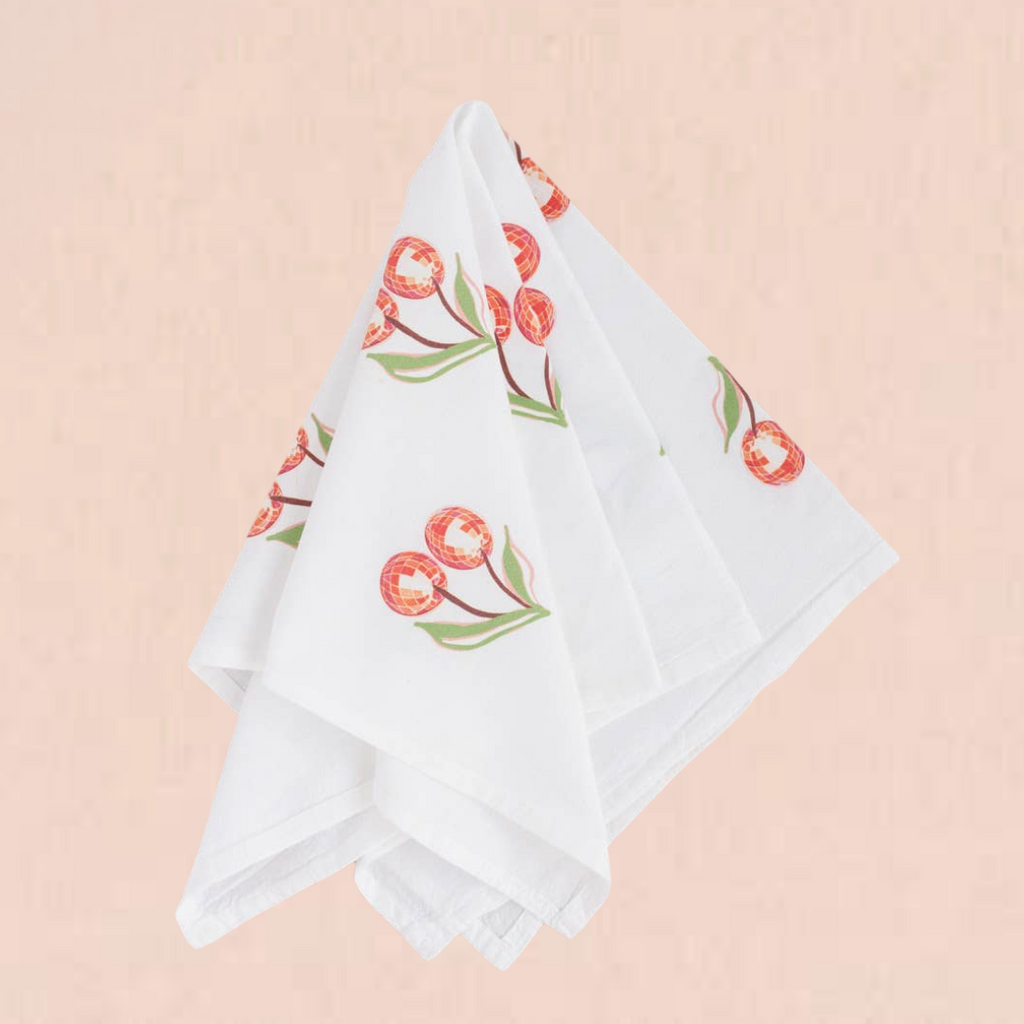 Disco Cherry Tea Towel - Freshie & Zero Studio Shop
