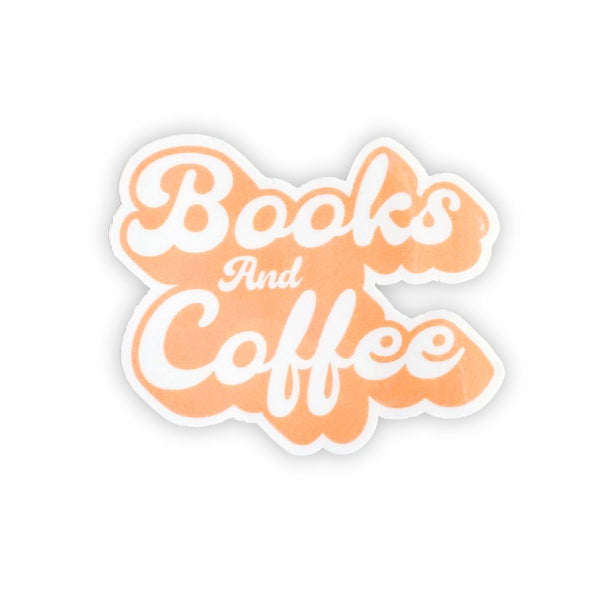 Books And Coffee Vinyl Sticker - Freshie & Zero Studio Shop