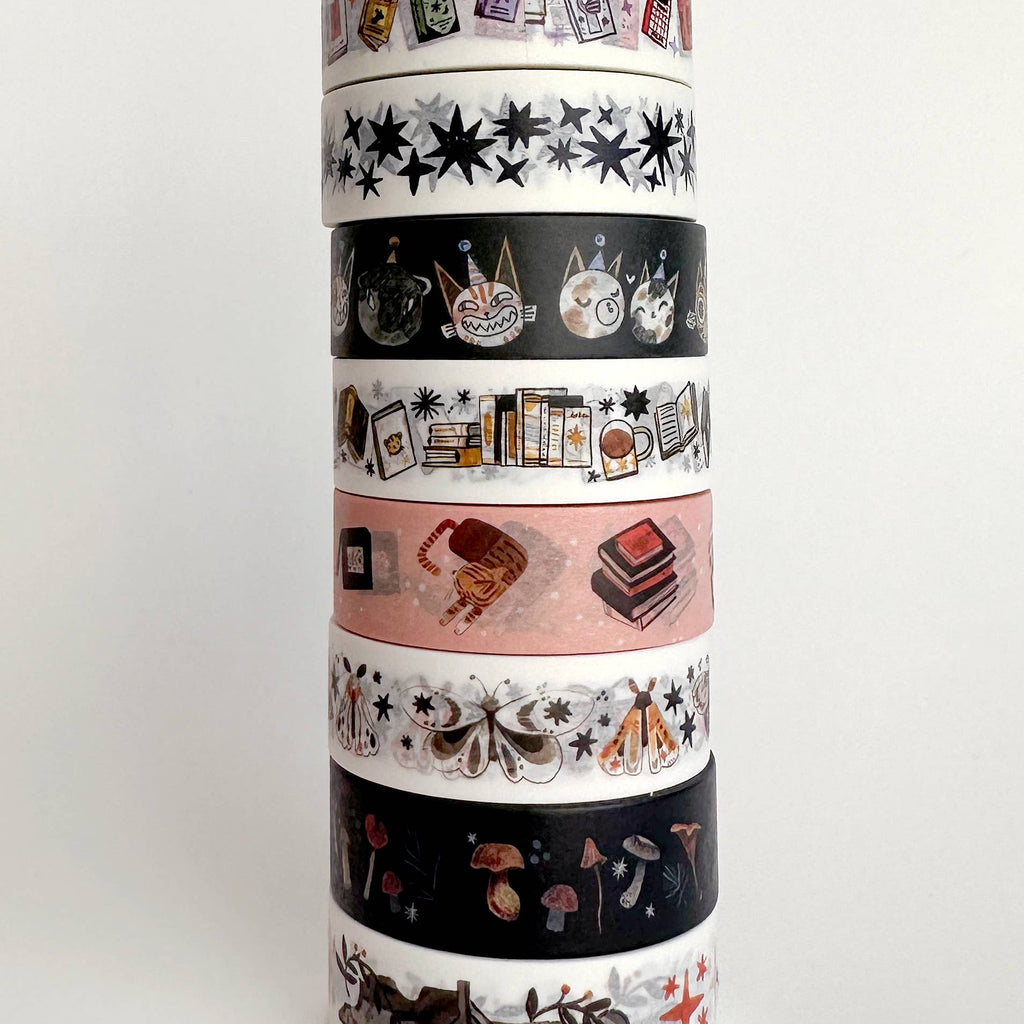 Stars Black and White Pattern Washi Tape - Freshie & Zero Studio Shop