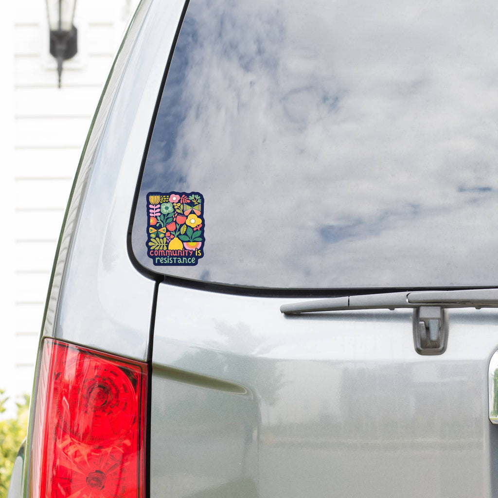 Community is Resistance Floral Vinyl Sticker - Freshie & Zero Studio Shop