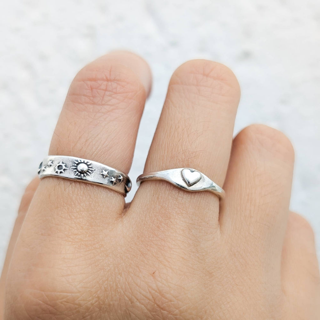 Heart Signet Ring: Bronze / Size 7- 54.4mm - Freshie & Zero Studio Shop