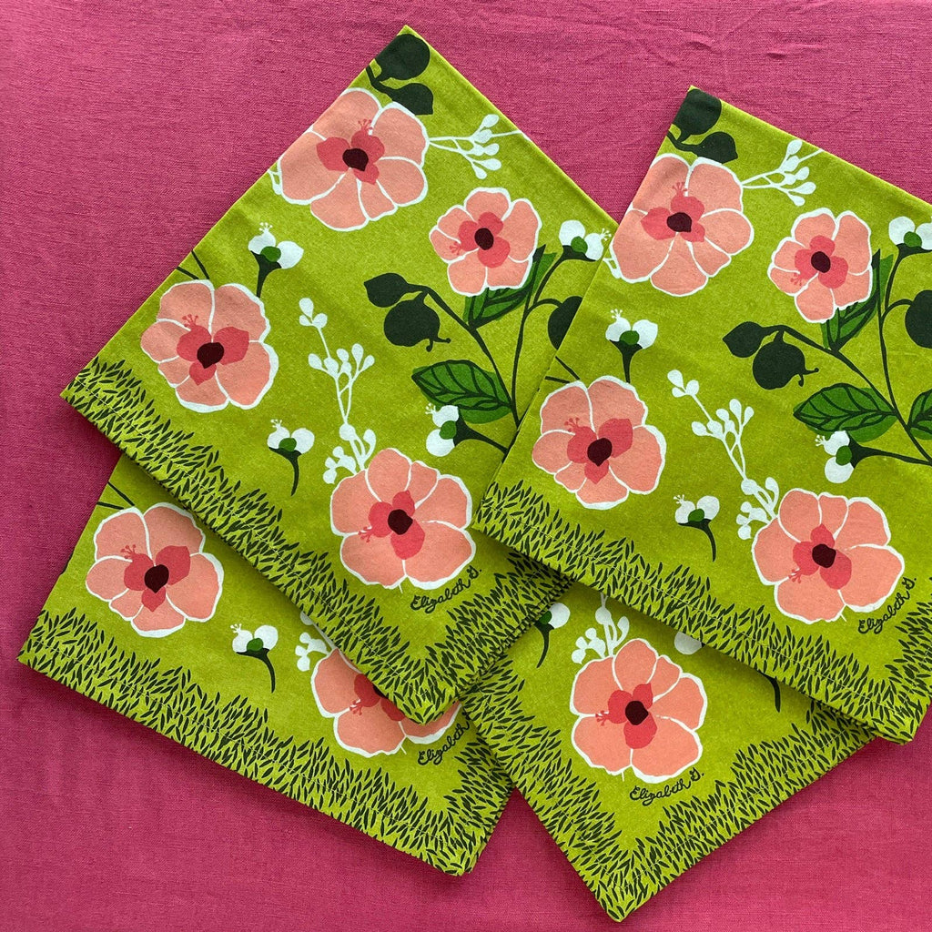 Matcha Floral Cotton Napkin Set of 4 - Freshie & Zero Studio Shop