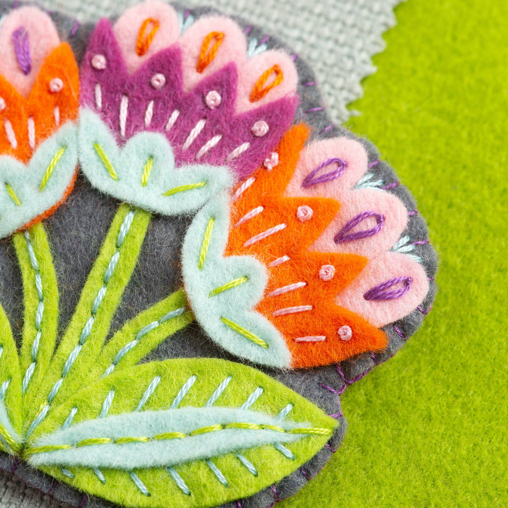 Marianne Flower Felt Craft Brooch Kit | Complete Craft Kit - Freshie & Zero Studio Shop